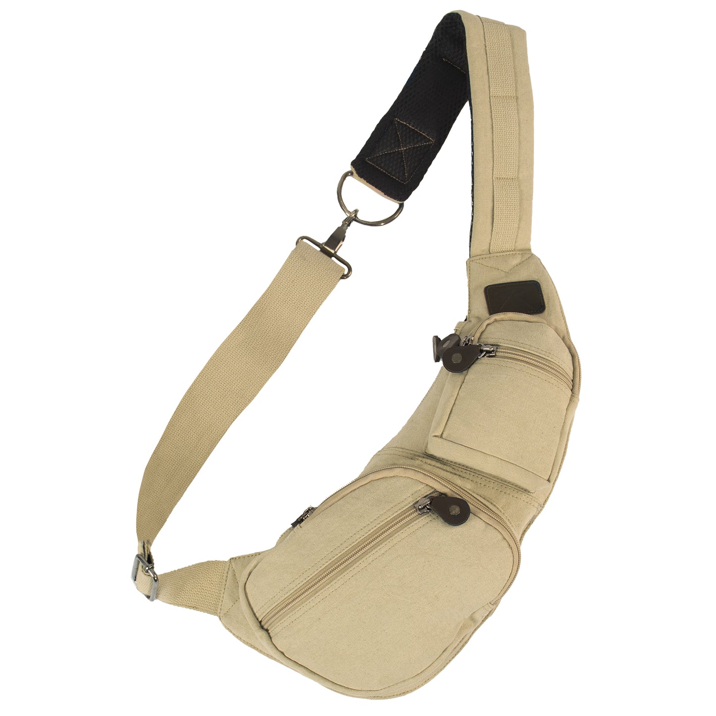 Crossbody Canvass Sling Bag: Khaki