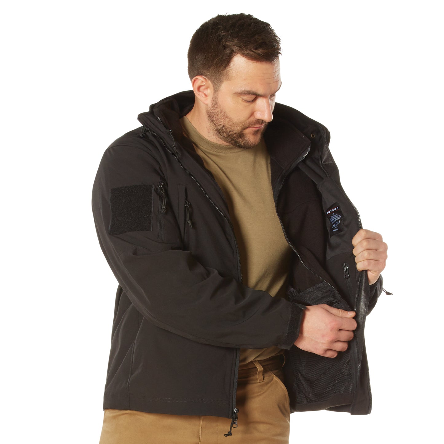 3-in-1 Special OPS Soft Shell Jacket: Black