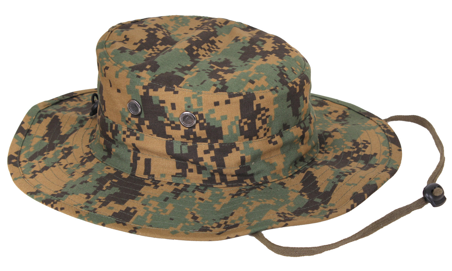 Adjustable Boonie Hat: Woodland Digital Camo