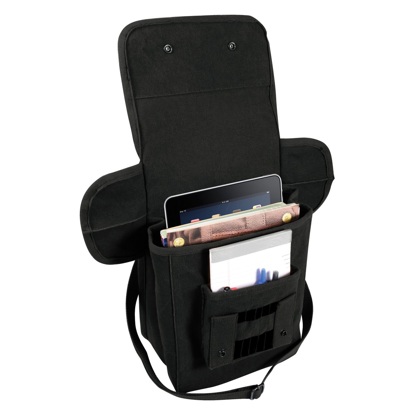 Shoulder Bag: Canvas Map Case Black