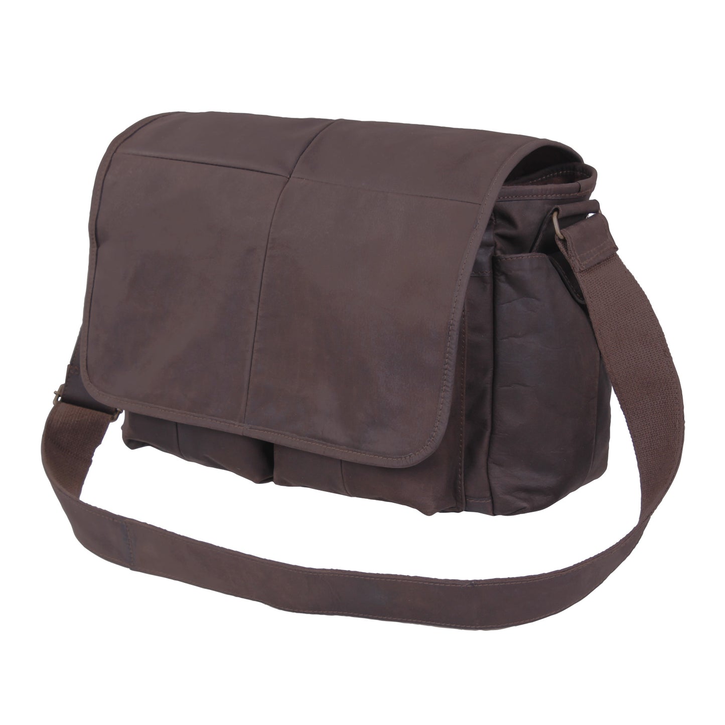 Brown Leather Classic Messenger Bag