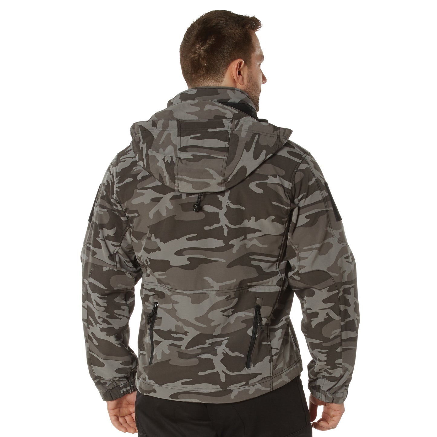 Special OPS Soft Shell Jacket: Black Camo