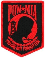 military and police store: military and police store: military patch: pow/mia (red 3')