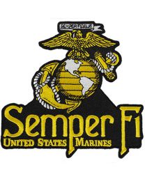 Military Patch: USMC Black Semper Fi EGA
