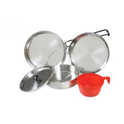 military and police store: military and police store: camping: stainless steel 5-piece mess kit