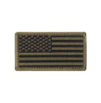 military and police store: military and police store: american flag patch: olive drab/normal hook back