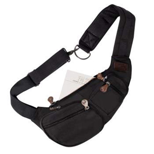 military and police store: military and police store: crossbody canvass sling bag: black
