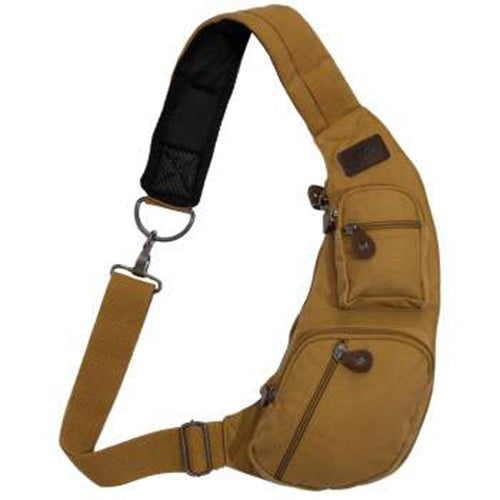 military and police store: military and police store: crossbody canvass sling bag: coyote brown