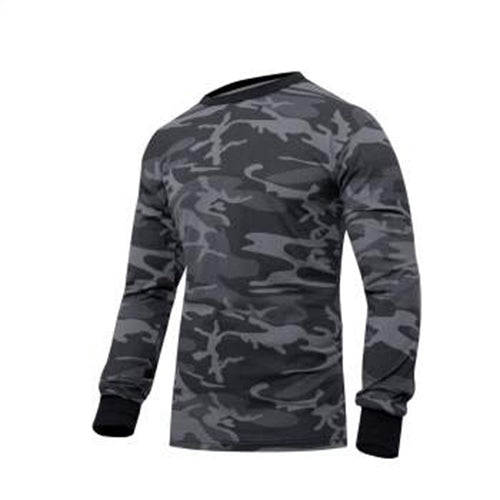 military and police store: military and police store: long sleeve tee: black camo