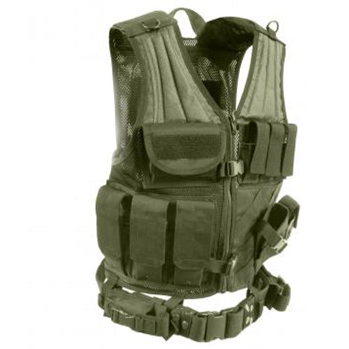 military and police store: military and police store: tactical vest: m.o.l.l.e. cross draw: olive drab