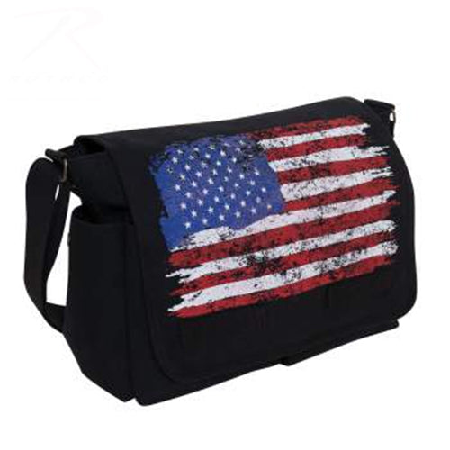 military and police store: military and police store: messenger bag: distressed u.s. flag