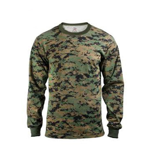 military and police store: military and police store: long sleeve tee: woodland digital