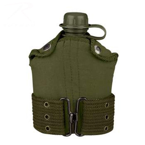 military and police store: military and police store: canteens: g.i. type canteen and pistol belt kit