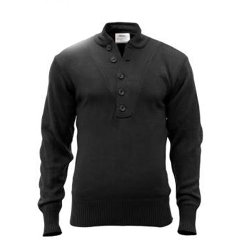 military and police store: military and police store: g.i. 5 button sweater: black