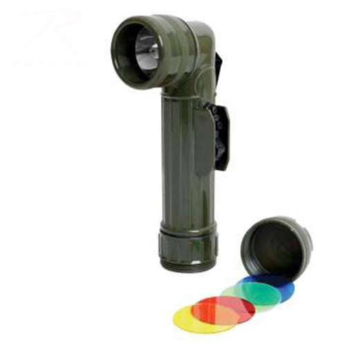 military and police store: military and police store: flashlights: g.i. type angle head: olive drab