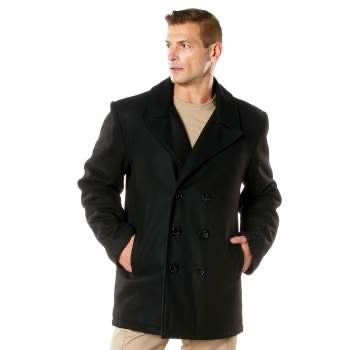 military and police store: military and police store: deluxe navy peacoat: black