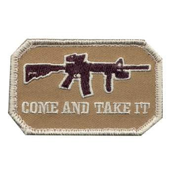 military and police store: military and police store: morale patch: come and take it/tan