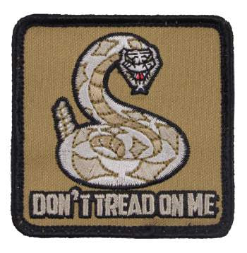 military and police store: military and police store: morale patch: dont tread on me/tan