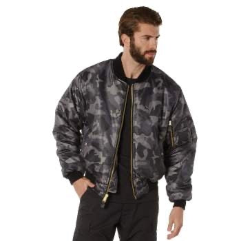 military and police store: military and police store: ma-1 flight jacket: black camo