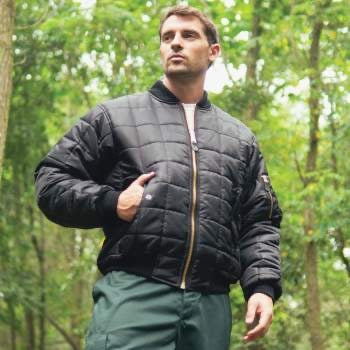 military and police store: military and police store: ma-1 quilted flight jacket: black