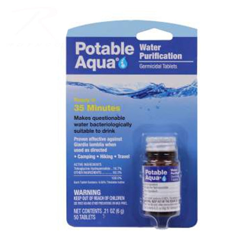 military and police store: military and police store: water purification: potable aqua purification tablets