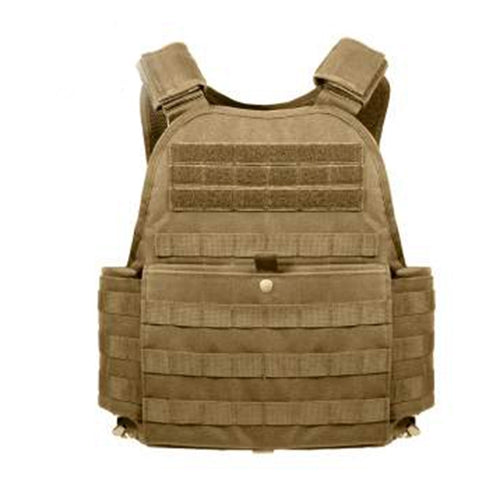 military and police store: military and police store: tactical vest: rothco m.o.l.l.e. plate carrier-coyote brown