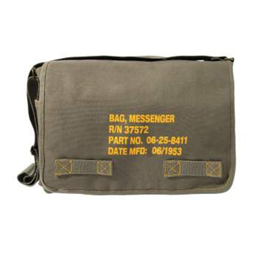 military and police store: military and police store: classic messenger bag with military stencil: olive drab
