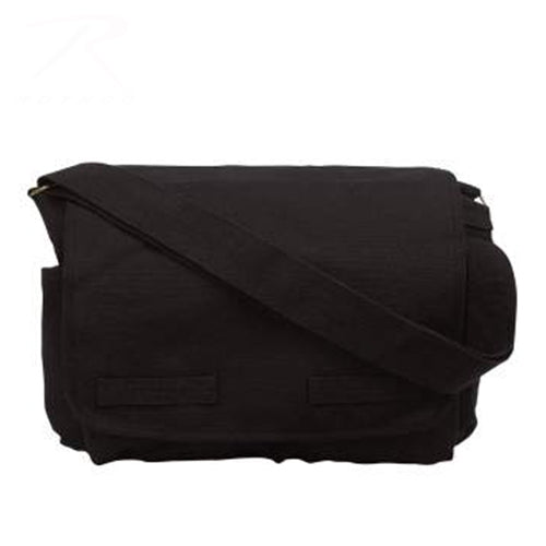 military and police store: military and police store: vintage classic messenger bag: black