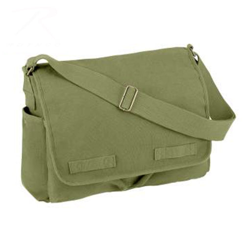 military and police store: military and police store: vintage classic messenger bag: olive drab