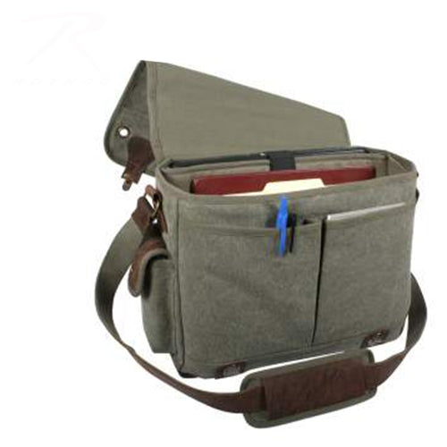 military and police store: military and police store: vintage trailblazer laptop bag: olive drab
