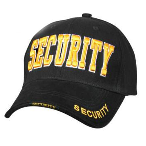 military and police store: military and police store: deluxe low profile law caps: security gold text