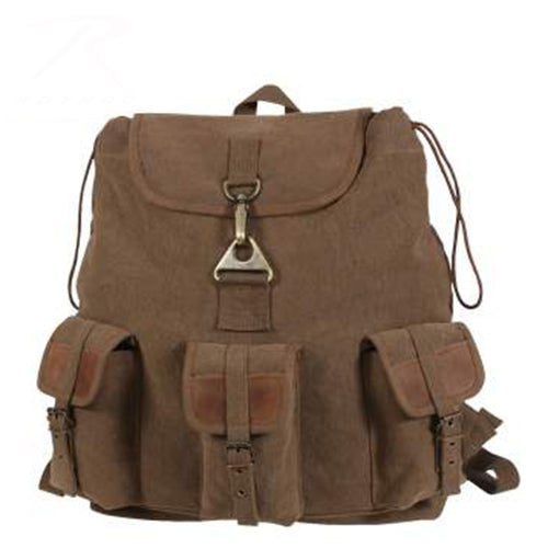 military and police store: military and police store: vintage wayfarer backpack: brown