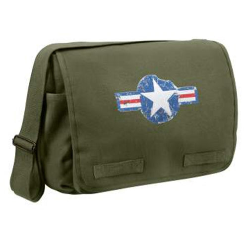 military and police store: military and police store: vintage classic messenger bag- olive drab army air corp