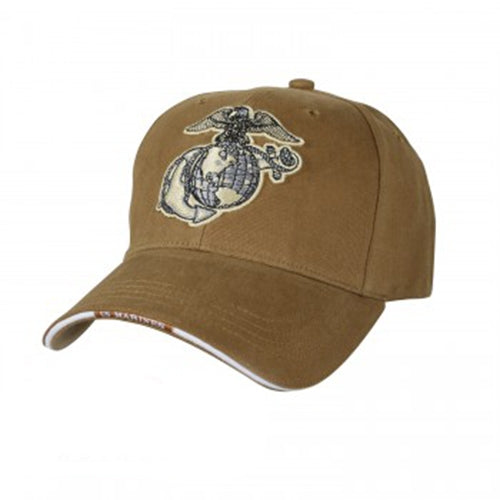 military and police store: military and police store: deluxe eagle, globe & anchor low profile cap: coyote brown