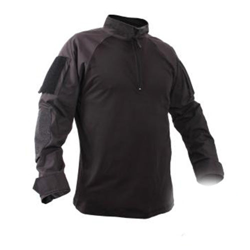 military and police store: military and police store: military combat shirt: 1/4 zip black