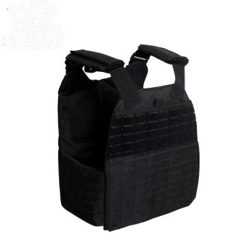 military and police store: military and police store: lazer cut molle plate carrier vest: black