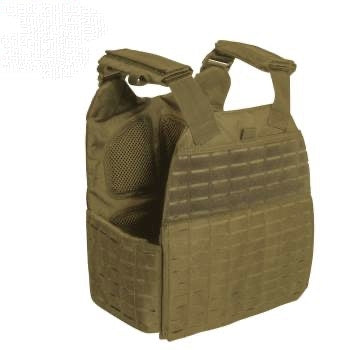 military and police store: military and police store: lazer cut molle plate carrier vest: coyote brown