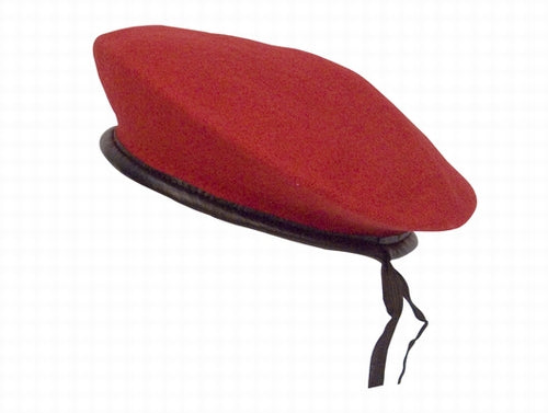 military and police store: military and police store: beret-wool monty red
