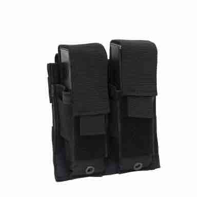 military and police store: military and police store: modular double pistol mag pouch: black