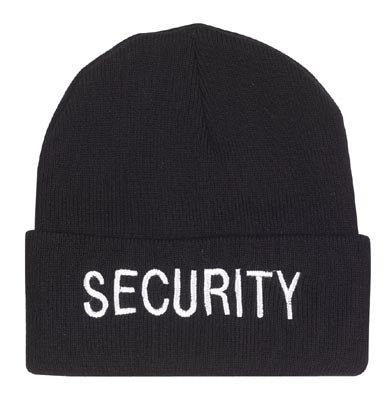military and police store: military and police store: embroidered watch cap-security