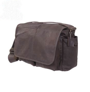 military and police store: military and police store: brown leather classic messenger bag