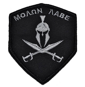 military and police store: military and police store: morale patch: spartan head molon labe