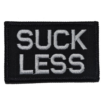 military and police store: military and police store: morale patch: suck less blk/white