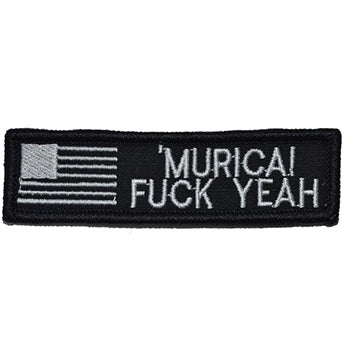 military and police store: military and police store: morale patch: 'murica blk/white