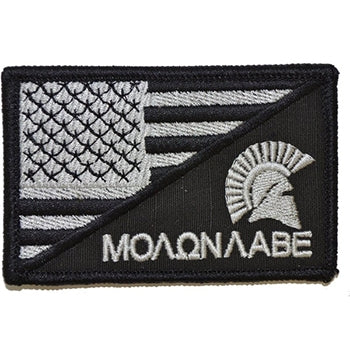military and police store: military and police store: morale patch: sparten helmet/us flag black