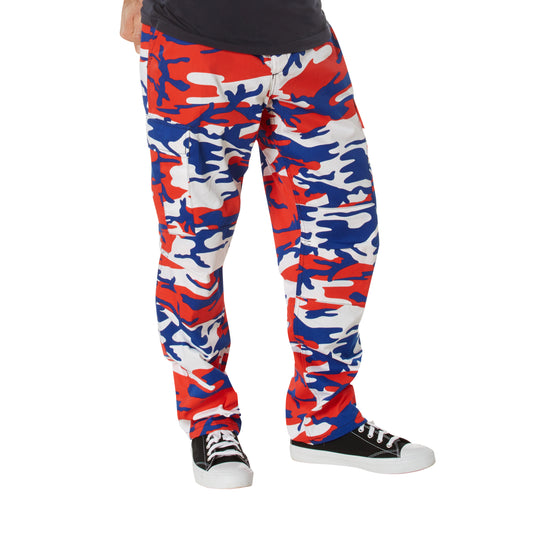 Battle Dress Uniform (BDU) Pants: Red, White & Blue