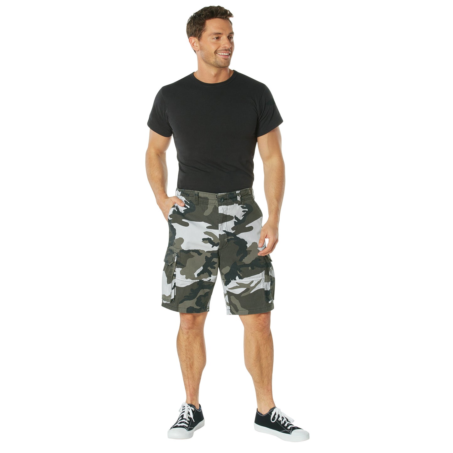 Military Shorts: Vintage Paratrooper City Camo