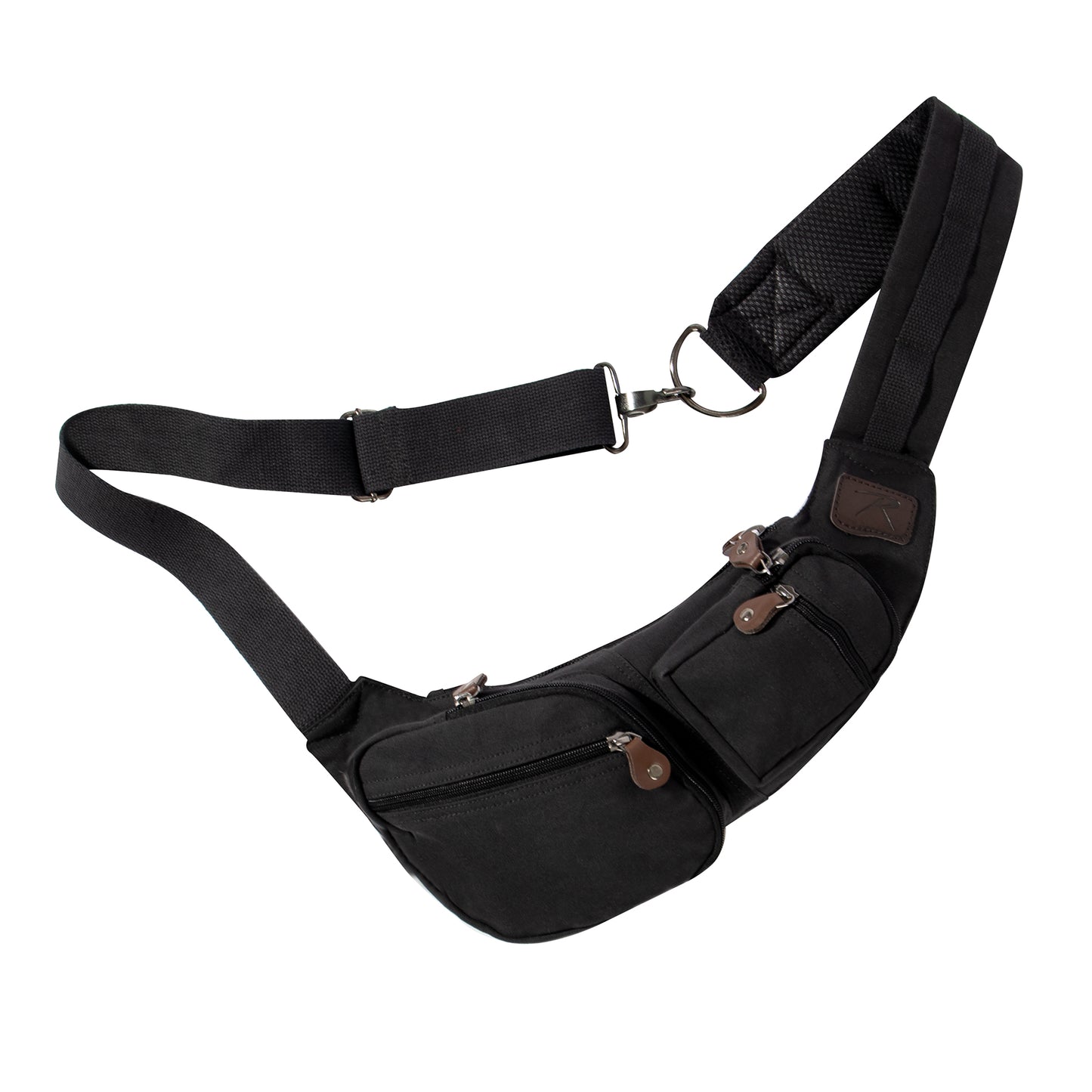 Crossbody Canvass Sling Bag: Black