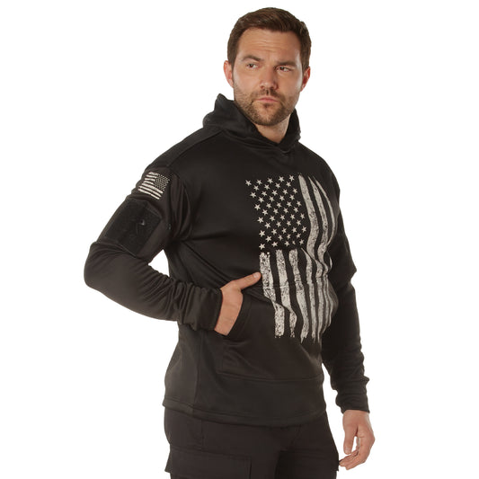 Concealed Carry Flag Hoodie: Black/White