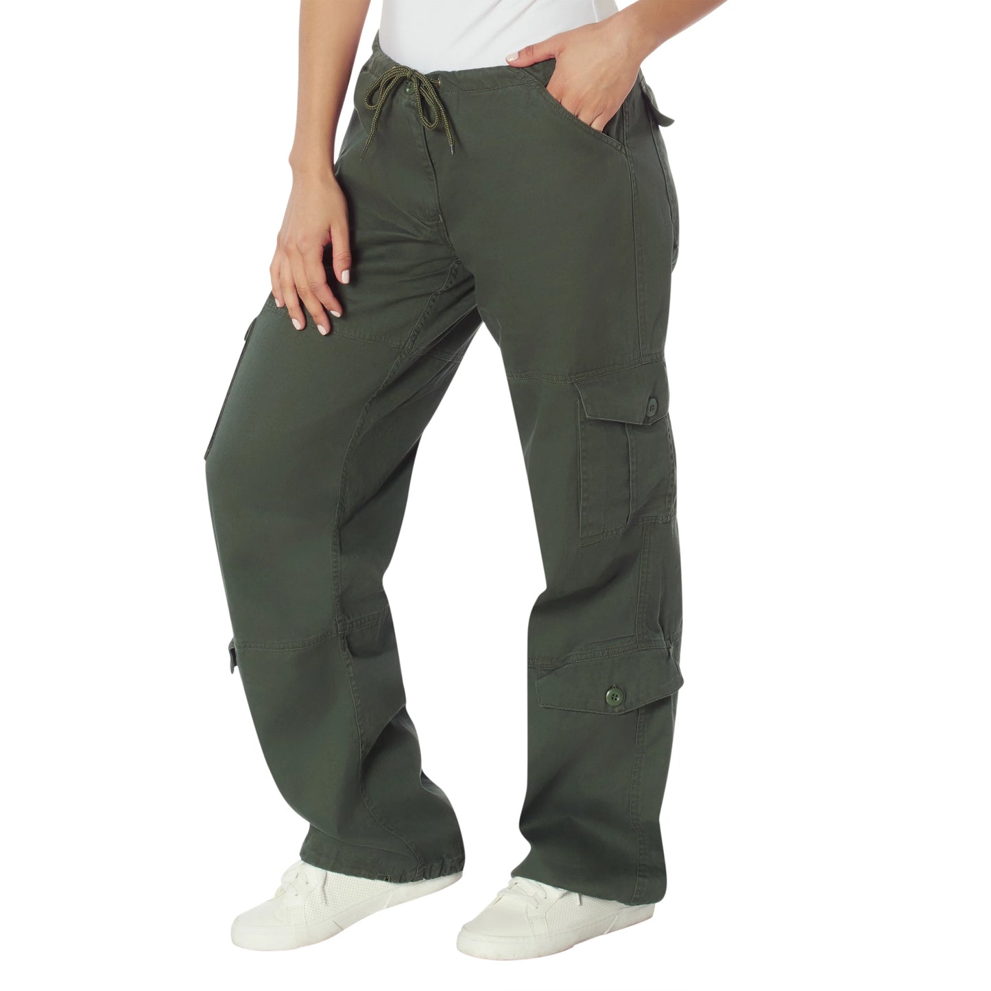 Vintage Womans Paratrooper Pants: Olive Drab
